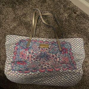 Lilly Pulitzer Pink and Blue Patterned Tote